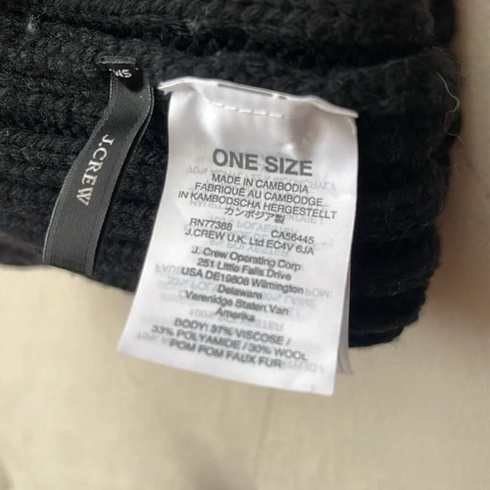 J. Crew winter pompom beanie hat